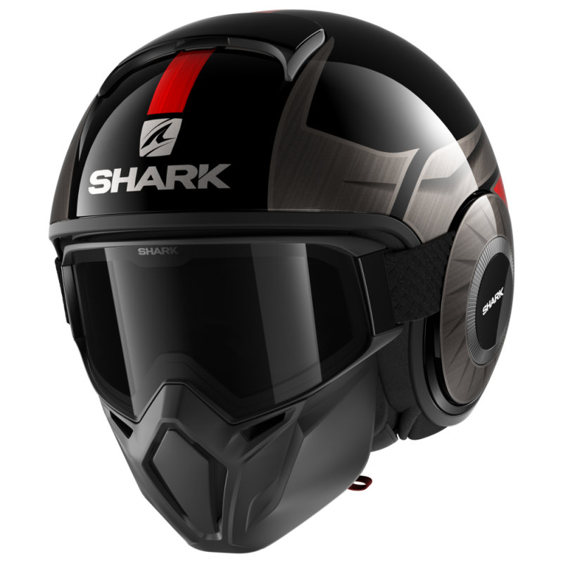 Шлем открытый Shark Street Drak Tribute Rm Black/Chrom/Red