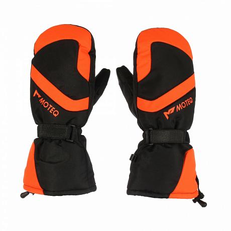 Зимние рукавицы Moteq БОБЕР, Чёрный/Оранжевый S