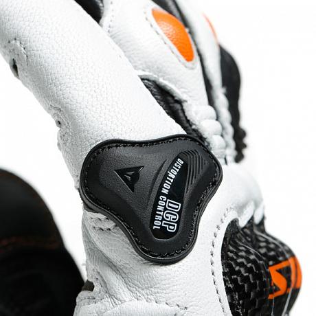 Перчатки кожаные Dainese Carbon 3 Short Black/White/Flame-Orange