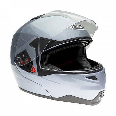 Шлем модуляр с солнцезащитными очками GSB G-339 Grey Met XS