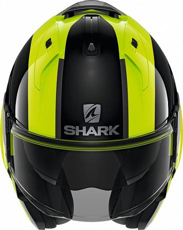 Шлем модуляр Shark Evo Es Endless, черный/желтый неон