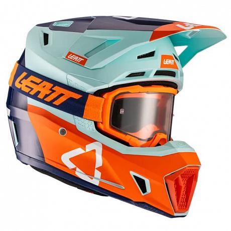 Мотошлем кроссовый Leatt Kit Moto 7.5 оранжево-синий XL