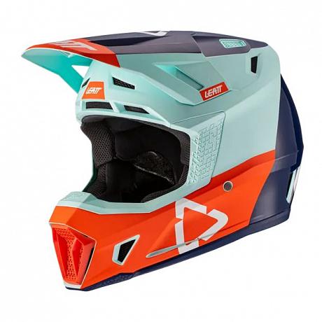 Мотошлем кроссовый Leatt Kit Moto 7.5 оранжево-синий XL