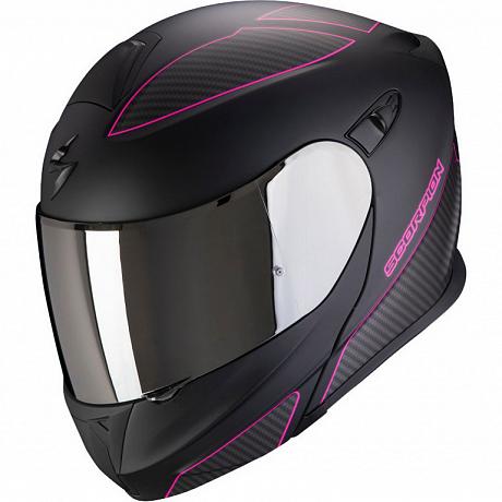 Мотошлем Scorpion Exo-920 Flux, цвет Черный Матовый/Розовый Матовый/Карбон S