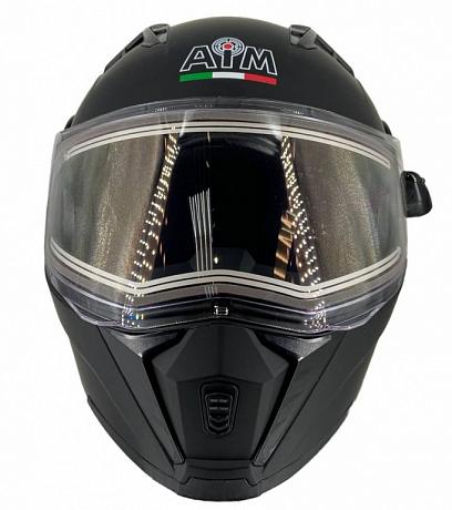 Шлем снегоходный с электрическим подогревом AiM JK906 Black Matt S