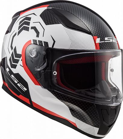 Шлем интеграл LS2 FF353 Rapid Ghost, Черный/Белый/Красный XS