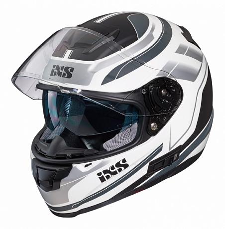 Шлем интеграл IXS HX 215 2.0, бело-серый матовый XS