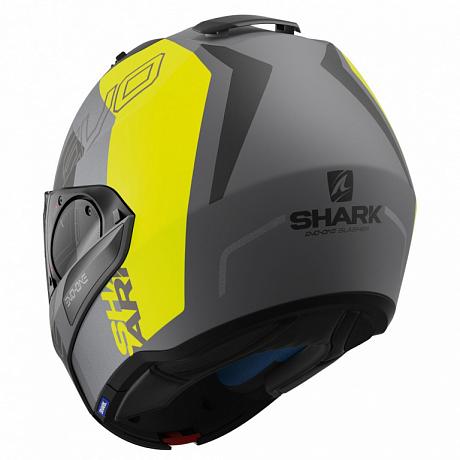 Шлем модуляр Shark Evo-One 2 Slasher,  цвет Антрацит/Желтый/Черный